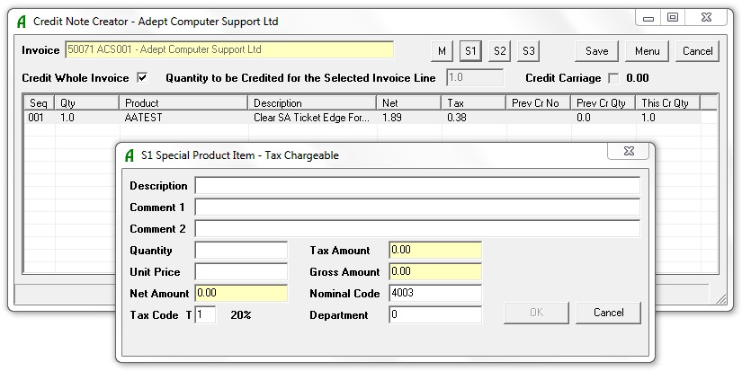 Credit Note Creator