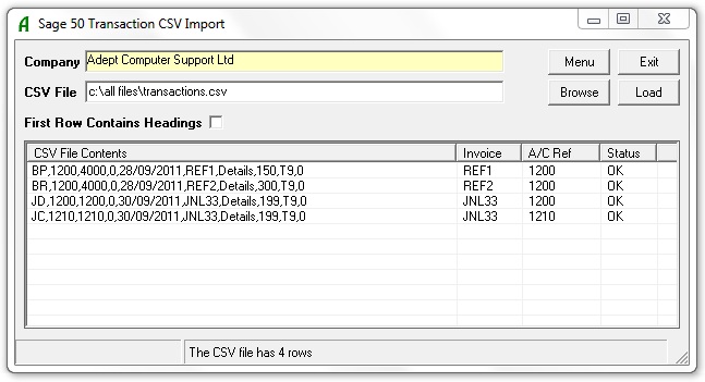 Transaction CSV Import